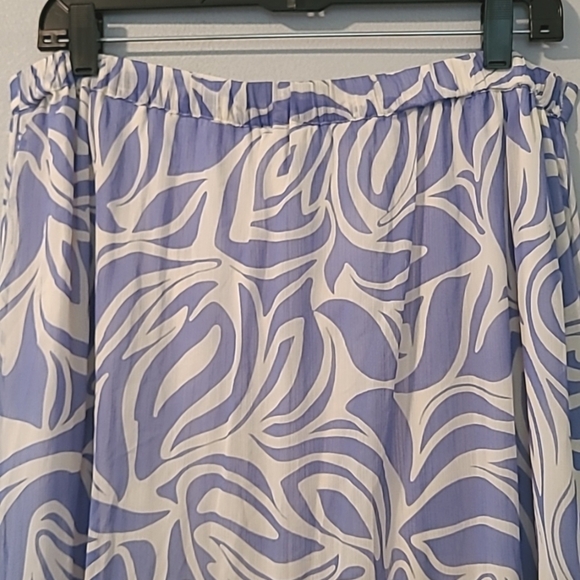 1. State 2pc Halter Tie Back Top & Ruffle Tiered Skirt Blue White Floral Wmns L - Picture 8 of 15